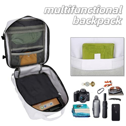 9L Mini Tactical Backpack for Men and Women, Tactical Backpack Small for Hiking, Small Tactical Bag（White） - color: White