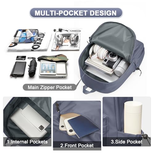 backpack Lightweight bag Waterproof college backpacks for cute Aesthetic backpack Casual Daypack - color: A-blue Purple