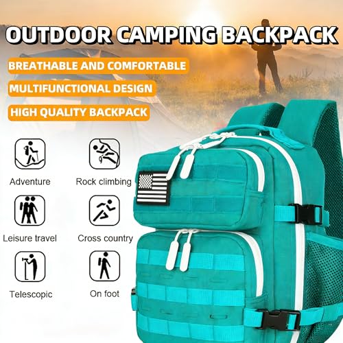 9L Mini Tactical Backpack for Men and Women Tactical Backpack Small for Hiking Small Tactical Bag Fitness Pack - color: Lake Blue