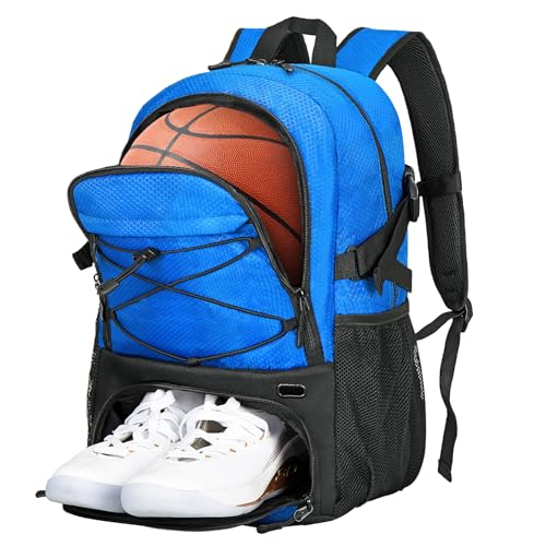 Goloni 35L Basketball Bag,Basketball Backpack with Shoe and Ball Compartment,Backpack for Soccer, Volleyball - color: Blue