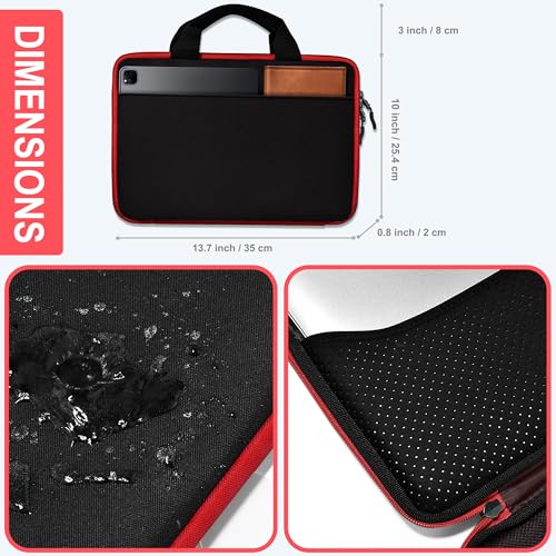Hseok Laptop Case for MacBook Pro 14 inch TSA Sleeve Handbag,Red Edge - color: Red Edge