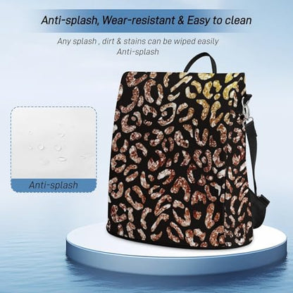 Women Fashion Backpacks Gradient Bling Leopard Print Handbags for Women Anti Theft Fashion Back Pack Shoulder Bag - color: Gradient Bling Leopard Print, size: No Custom