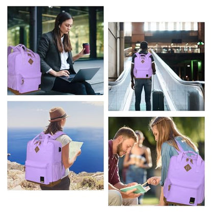 Goloni Small Carry On Travel Backpack with USB Charging Port, Lightweight Water Resistant Mini Carry-on Backpack for Men Women, Compact Personal Everyday Backpack,Purple - color: Purple