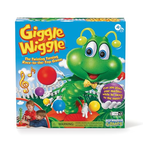 Giggle Wiggle Board Games for Kids, Family Game Night, Hand-Eye Coordination, Preschool Games, The Wiggle Race to Get Your Marbles to The Top Game, Ages 4+, Batteries Not Included - style: Giggle Wiggle