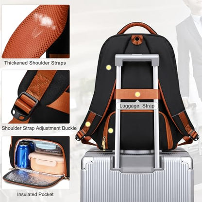 BOVIP Travel Backpack For Men Women,40L Carry On Backpack Flight Approved,TSA Personal Item Travel Bag Fits 17 Inch Laptop,Business Weekender Overnight Daypack Black White - color: Black White