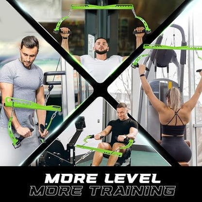 Yes4All Neutral Paddle Grip LAT Pull Down Bar, Range of Motion Spreader Handle Cable Attachments - color: Long Bar - Press Down Attachment