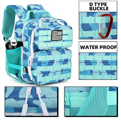 9L Mini Tactical Backpack for Men and Women Tactical Backpack Small for Hiking Small Tactical Bag Fitness Pack - color: Blue Cp