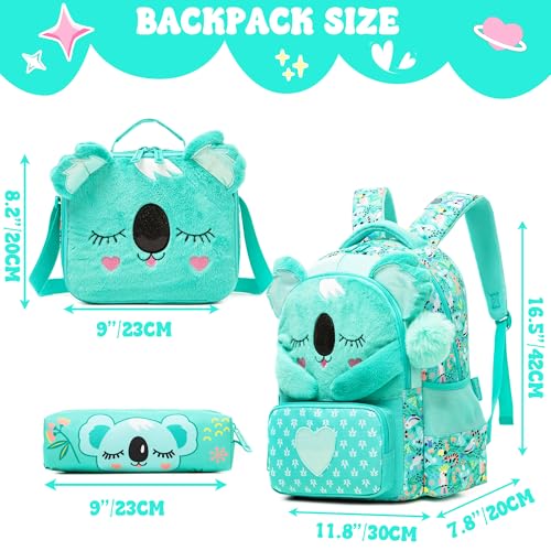 Meetbelify Kids School Backpacks for Girls Boys Backpack with Lunch Bag for Elmentary Students - color: 01 A koala