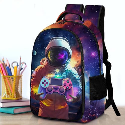 Boys Backpack with Lunch Box and Pencil Case, 3Pcs Gamer Backpack for Boys Teens, 17 Inch Large Capacity - color: GAME-YHYZ-1