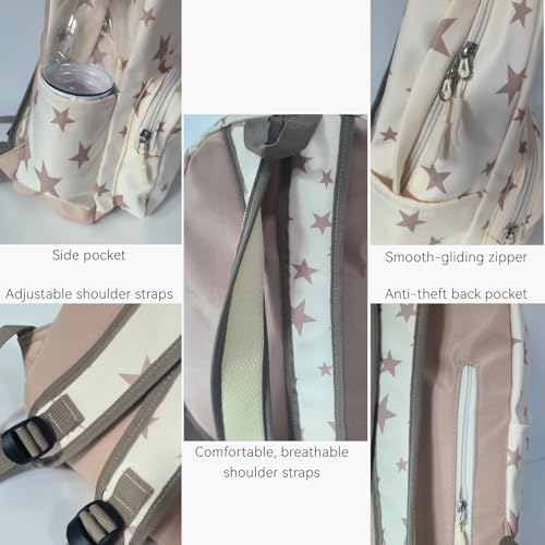 Large Travel Backpack for Women Durable Nylon Hiking Backpack Laptop Bookbag Daypack (White) - color: White