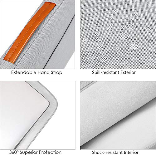 Lacdo 360° Protective Laptop Sleeve Case for 14 inch MacBook Pro M5 Pro/Max A3426 A3427 (2026), M5/M4/M3/M2/M1 A3434 A3112 A3401 A3185 A2918 A2992 | 13.8 inch Surface Laptop 7th Computer Bag, Gray - color: Gray, size: New MacBook Pro 14 Inch