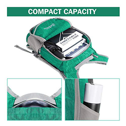 ZOMAKE Ultra Lightweight Packable Backpack 18L, Small Foldable Hiking Backpacks Water Resistant Folding Daypack for Travel(Dark Green) - color: Dark Green, size: 18L