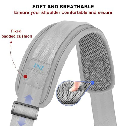 ZINMARK Shoulder Strap 59 inch, Extra-Thick Fixed Cushion Pad and Dual Clasps Universal Replacement Strap for Bags, Camera, Crossbody，Lawn mower -Gray - color: Gray