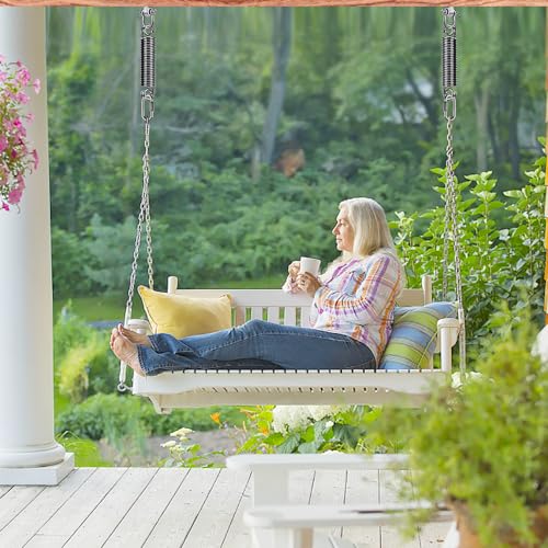 SELEWARE 4 Pack Swing Hangers Swing Set Hooks Stainless Steel Hammock Hooks for Porch Swing, Hammock Chair, Heavy Bag, Yoga Silk, Suspension Straps, Gymnastics Rings - color: Stainless 4 Pack Swing Hooks