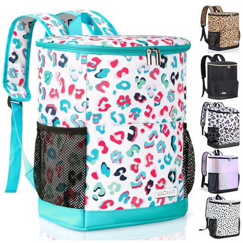 Wolka Cooler Backpack 30 Cans,Portable Backpack Coolers Insulated Leak Proof,Waterproof Soft Sided Cooler Bag for Travel,Beach,Camping,Picnic,Lunch Backpack for Women (Water Elf) - color: Water Elf
