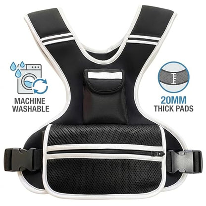 Adjustable Weighted Vest for Women and Men, 0-10lb/0-18lb with Removable Weights, Neoprene Fabric, Reflective Stripe and Padded Shoulders for Walking and At-Home Cardio - size: 2-18LB
