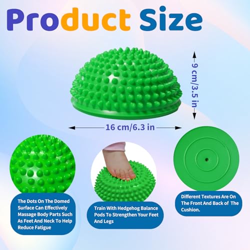 Wobble Cushion Set for Sensory Kids and Balance Training - Disc Plus 4 Pods, Board With Pump, Inflatable Stepping Pads for Adults - color: Blue
