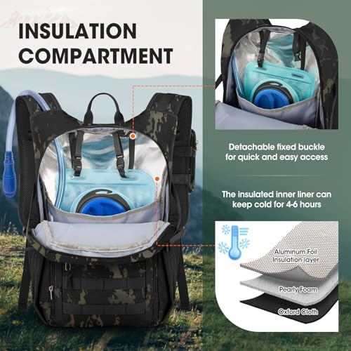 RAINSMORE Lightweight Running Hydration Backpack with 2L Water Bladder | Insulated Military Daypack Waterproof Hiking Pack Comfortable & Durable Tactical Chest Rig Men Women Cycling Vest
