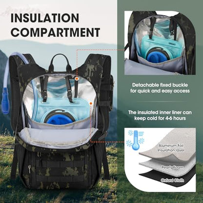 RAINSMORE Lightweight Running Hydration Backpack with 2L Water Bladder | Insulated Military Daypack Waterproof Hiking Pack Comfortable & Durable Tactical Chest Rig Men Women Cycling Vest