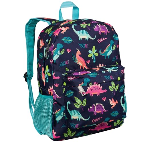Wildkin Kids 16 Inch Elementary School Backpack for Boys & Girls – Durable Padded Bag with Adjustable Straps for School, Travel & Everyday Use, Multiple Pockets, Ages 6–13 – Dino Pals - color: Dino Pals