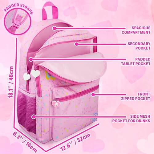 Get Trend Barbie Kids Backpack for Girls, 18 inch Bookbag with Padded Straps, Travel School Bag, Gifts for Girls (Pink Barbie) - color: Pink Barbie