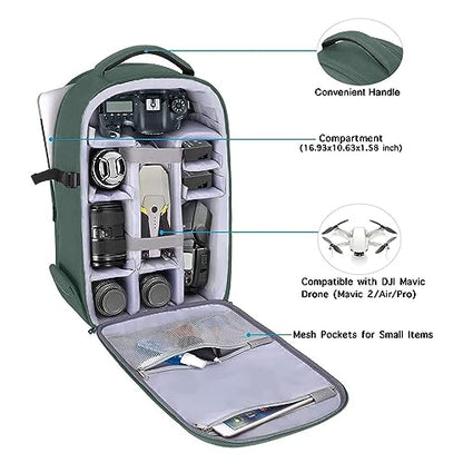 MOSISO Camera Backpack, DSLR/SLR/Mirrorless Photography Camera Bag 15-16 inch Waterproof Hardshell Case with Tripod Holder&Laptop Compartment Compatible with Canon/Nikon/Sony, Emerald Green - color: Emerald Green