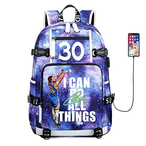 Basketball Player 30 Multifunction Backpack Travel Laptop Fans bag For Men Women - color: Starry Sky - 1