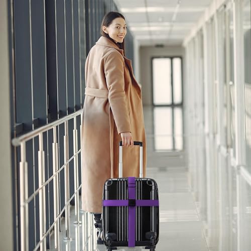 Luggage Straps for Suitcases TSA Approved Travel Belt by Chelmon(Purple) - color: Purple
