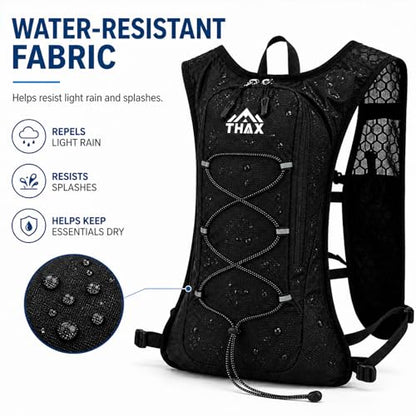 Running Hydration Vest for Men & Women, 180g Lightweight Breathable Hydration Pack with Water Bottle Snack Phone Pockets for Marathon Trail Running Hiking Cycling (No Water Bladder) - color: Black