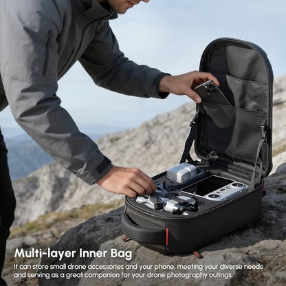 STARTRC Mini 5 Pro Case,Waterproof Hard Carrying Backpack, Large Drone Bag Fits 11 Inch Laptop, Travel Backpack Compatible with DJI Mini 5 Pro, RC 2/ RC-N Controller, Fly More Combo and Accessories