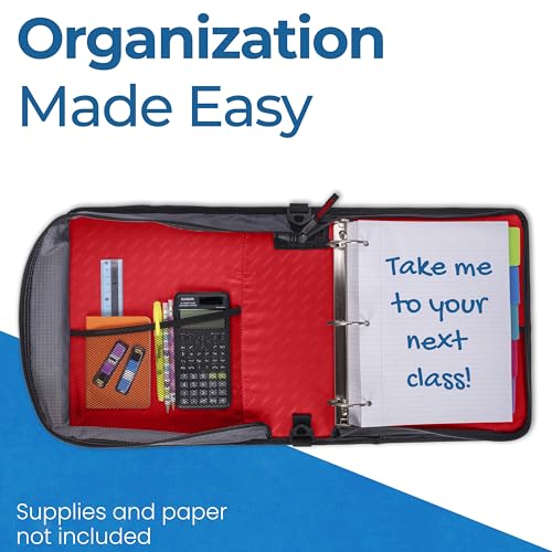 Case-it Zipper Binder | 2-Inch O-Rings | 350-Sheet | LT-007 Fire Engine Red - color: C Fire Engine Red, size: 1 Pack