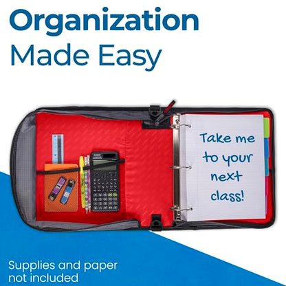 Case-it Zipper Binder | 2-Inch O-Rings | 350-Sheet | LT-007 Fire Engine Red - color: C Fire Engine Red, size: 1 Pack