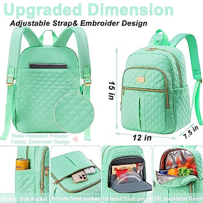 Weitars Lunch Backpack For Women Men,20L Cooler Backpack Insulated Lunch Bag For Women With Side Pockets Waterproof,Meal Prep Backpack,Adult Backpack Cooler For Lunch Picnic Hiking Camping Beach - color: Green