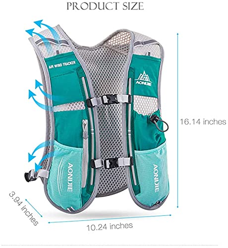 5L Lightweight Running Backpack Outdoor Sports Trail Racing Marathon Hiking Fitness Bag Hydration Vest Pack - color: Black +1.5L Water Bladder