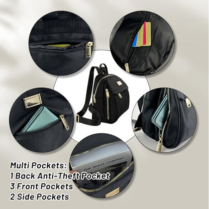 Womens Small Backpack Purse, Oxford Cloth Tiny Backpack Small backpacks for Women, Mini Backpacks for Travel (black)
