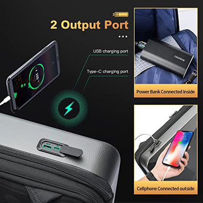 BOPai Hard Shell Tsa Laptop Backpack for Men Gaming Backpack for 17.3 inch Anti Theft Expansion Backpack Light Slim Black Usb Waterproof 15.6 Rucksack