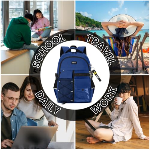 YAMTION School Laptop Backpack for Men Boys,Bookbag for Middle High School Teens Travel Daypack（Blue） - color: Blue
