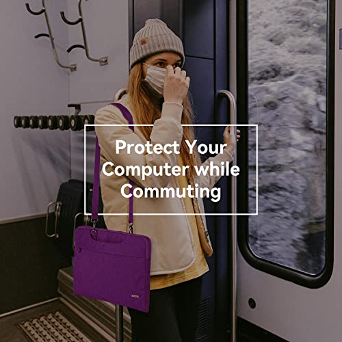 Voova Laptop Bag 15.6 Inch for Women, Waterproof Computer Sleeve Carrying Case with Shoulder Straps & Handle Compatible with Macbook Air 15, MacBook Pro 15/16, 15-16 Inch Hp Dell Lenovo Asus, Purple - color: Purple, size: 14-15.6In & 2019 New Macbook Pro