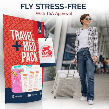 Travel Medicine Kit - 78-Piece TSA-Approved Medication Pack for Flights, Cruises & International Travel | Individually Wrapped OTC Medication Essentials