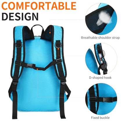 Small Hiking Backpack 35L Travel Lightweight Hiking Packable Daypack Water-Resistant Foldable Backpacks for Women Men Camping (Blue) - color: Blue, size: 35L
