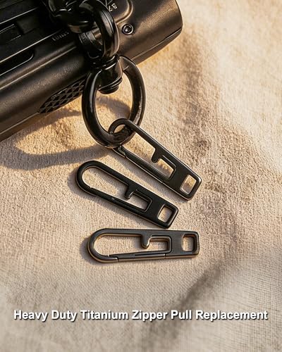 VIPERADE VAT1 Heavy Duty Titanium Zipper Pulls Replacement, Universal Zipper Pull Tab Repair Kit for Jackets, Coats, Suitcases, Luggage, Backpacks, Handbags and EDC Pouches (2 Black, 0.98" × 0.2") - color: 2 Black, size: 0.98" × 0.2"