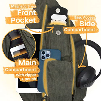 Nupouch Rucksack Pickleball Bag, Anti-Theft Crossbody Sling, USB Charging Connector Port, Backpack, Blue Camo - color: Blue Camo