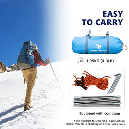 7.2 × 4 × 4 Feet Single Backpack Tent, Waterproof Camping and Hiking Tent can be Used by One Person, Light and Durable - color: Blue
