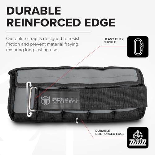 Adjustable Ankle Weights (10lbs/Pair) - Weighted Ankle Weight for Walking, Gym and Exercise - 2, 4, 6, 8, 10 LB Leg Weight Set with Straps for Women and Men - 1-5 lbs Each Ankle Adjustable for Weight Lifting - color: Grey