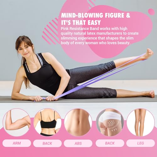 Pull Up Resistance Bands for Women, Thicken Dark Purple Pull Up Assistance Exercise Bands with Training Poster, Resistance Bands for Working Out, Stretching and Physical Therapy(Home Gym)