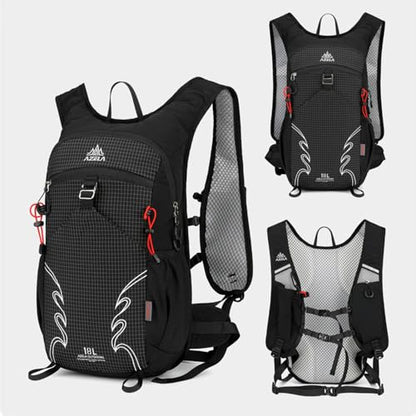 18L Lightweight Hiking Backpack, Breathable Daypack with Rain Cover, Reflective Ultralight Camping Bag for Men Women, Hydration Outlet for Outdoor Travel - color: Black