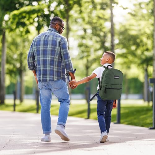 Trail maker 24 Pack- Classic 17 Inch Backpacks in Bulk Wholesale Back Packs for Boys and Girls - color: Green