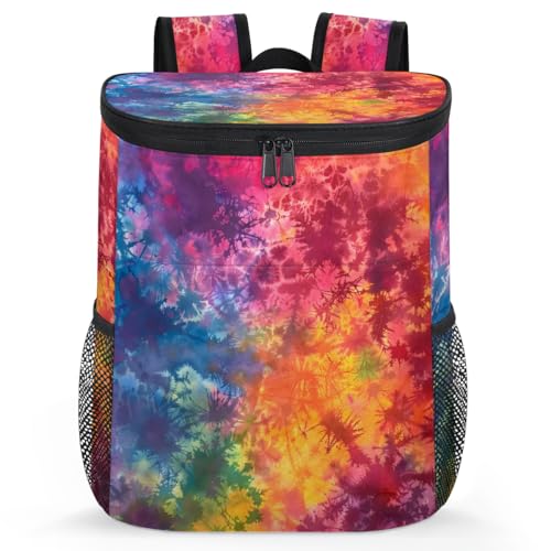 Insulated Cooler Backpack Portable Soft Cooler Bag Ice Chest Backpack for Camping Beach Picnic Lunch Work Travel - color: Multicolor 20