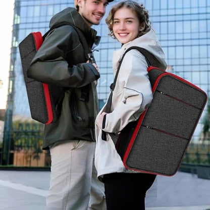 ZINMARK Slim Expandable Laptop Backpack with Small Case for 15-16 inch Notebooks,Water Resistant Computer Bag for College Business for Men Women，Black Red - color: Black Red