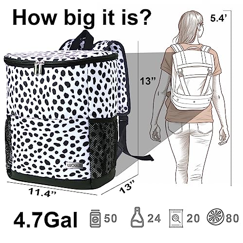 Wolka Cooler Backpack 30 Cans,Portable Backpack Coolers Insulated Leak Proof,Waterproof Soft Sided Cooler Bag for Travel,Beach,Camping,Picnic,Lunch Backpack for Women (Spotted-Dog) - color: Spotted-Dog